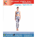 Niedriger Preis Hochwertige Print-Fitness-Sets Hosen Add Bra Print Fitness-Sets